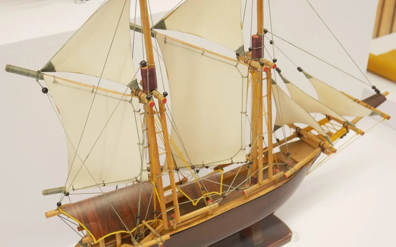Rigged model of a Bugis phinisi, the vessel type whose boatbuilding art UNESCO inscribed in 2017